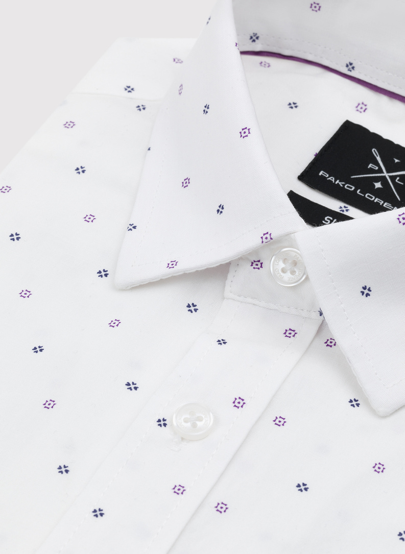 Koszula w kolorze białym w drobny wzór