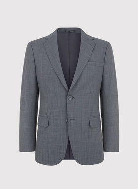 Dwuczęściowy gładki garnitur męski w kolorze szarym