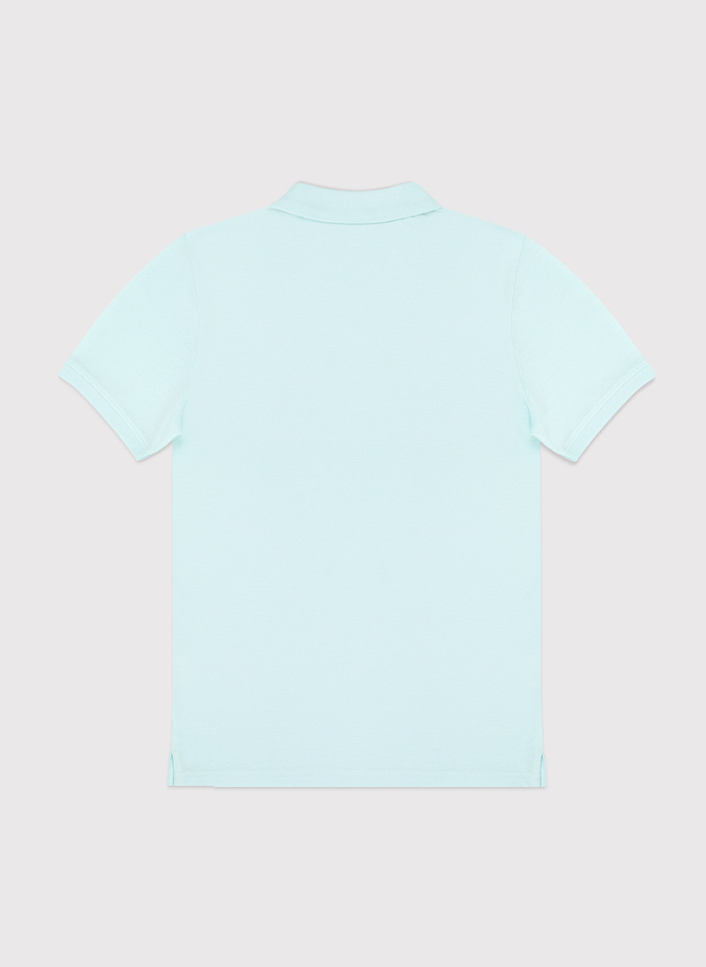 Gładki t-shirt polo w niebieskim kolorze