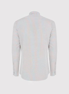 Biała koszula męska w mikrowzór