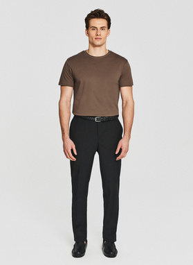 Brązowy bawełniany t-shirt męski