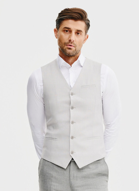 Jednorzędowa szara kamizelka