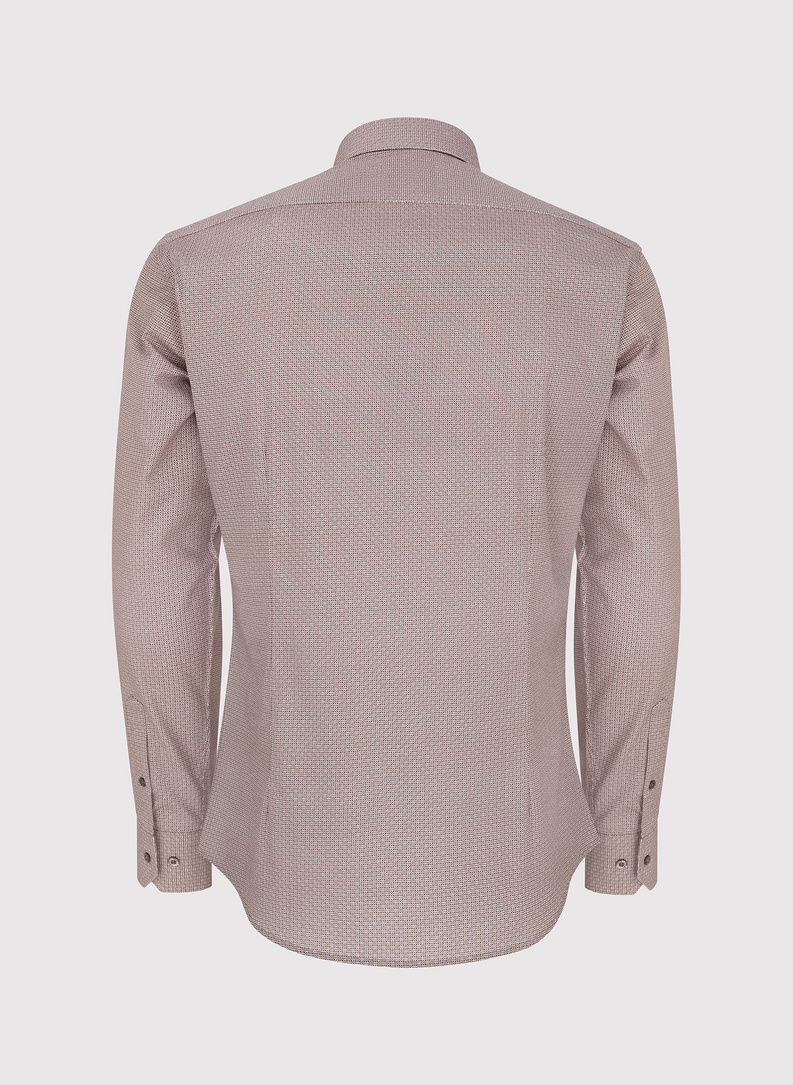 Brązowa koszula męska w mikrowzór 