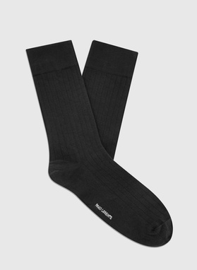 Gładkie czarne skarpety w prążek