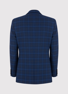 Kraciasta marynarka garniturowa z wełną