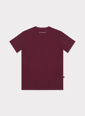 Bawełniany bordowy t-shirt z okrągłym dekoltem