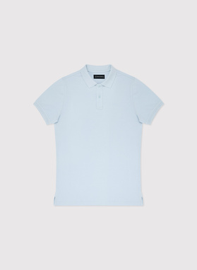 Gładki t-shirt polo w błękitnym kolorze