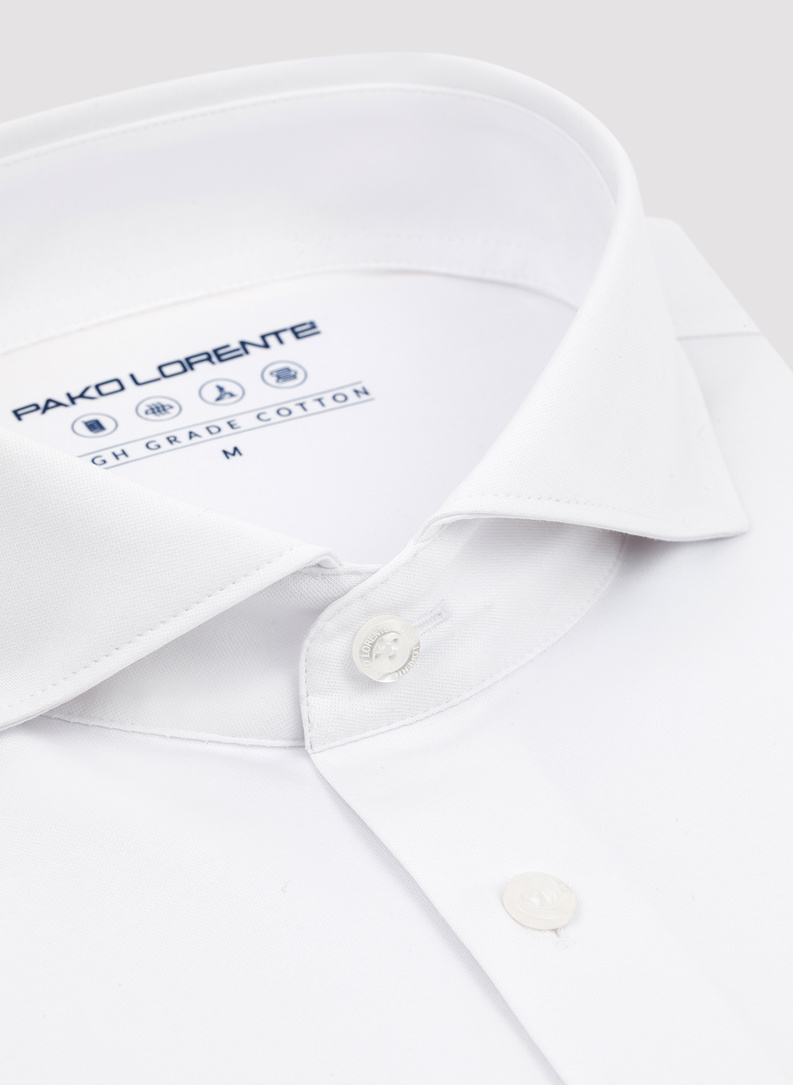 Biała koszula męska z długim rękawem