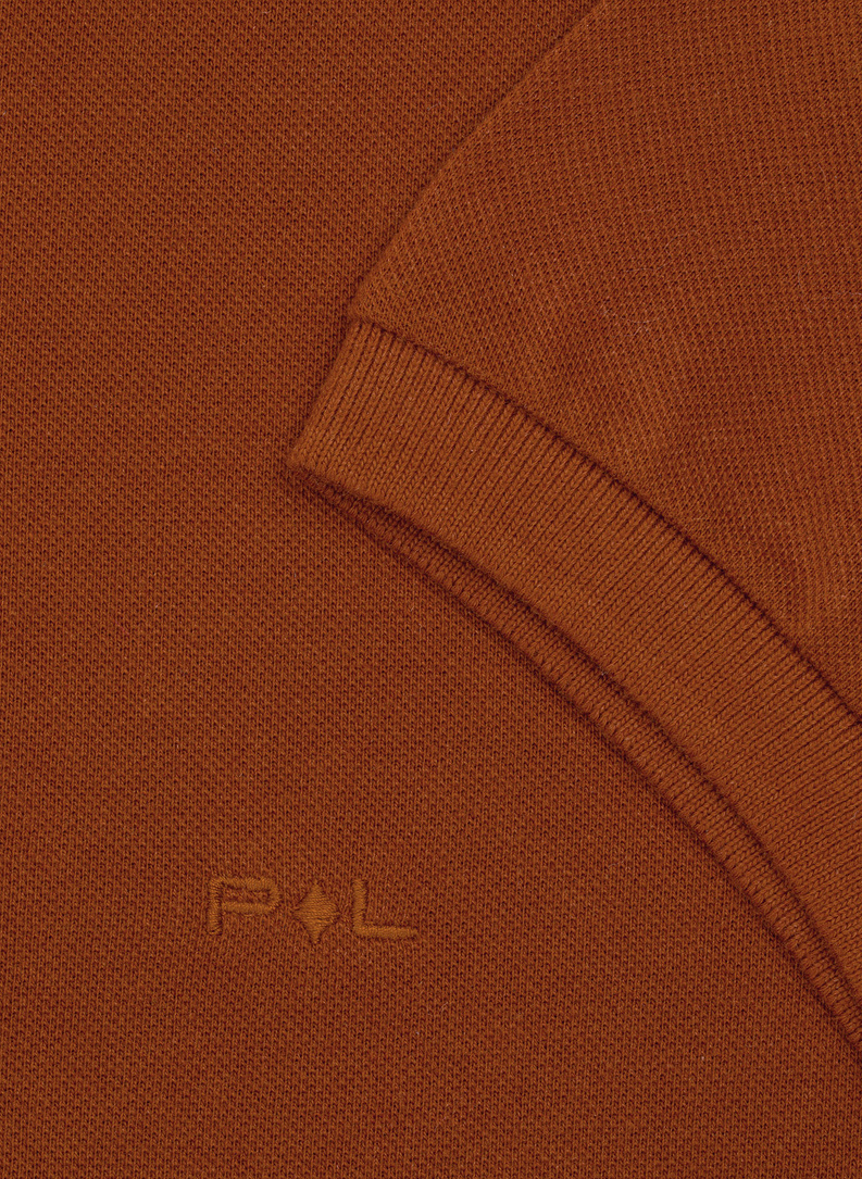 Gładki T-shirt polo w kolorze brązowym