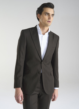 Brązowa jednorzędowa marynarka męska