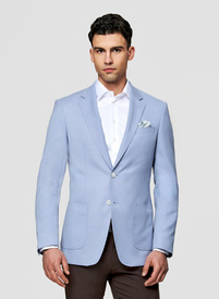 Niebieska marynarka casual z lnem