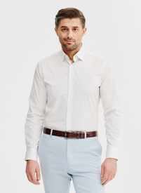 Biała koszula męska w mikrowzór