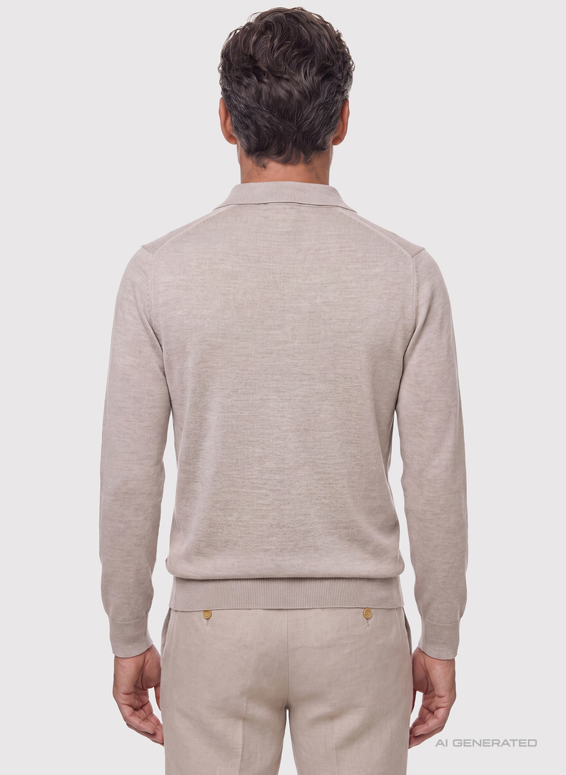 Męski sweter polo z wełną