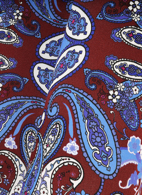 Bordowa wzorzysta poszetka męska