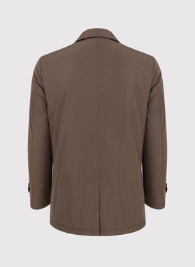 Brązowy przejściowy płaszcz męski