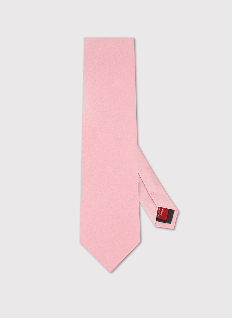 Różowy krawat męski z jedwabiu