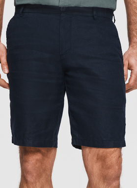Granatowe bermudy męskie z lnu