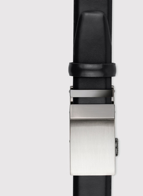 Czarny pasek męski z automatyczną klamrą