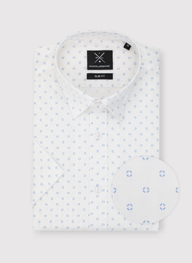 Koszula męska w błękitny mikrowzór