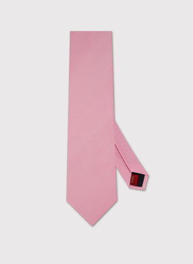 Gładki różowy zestaw krawat i poszetka