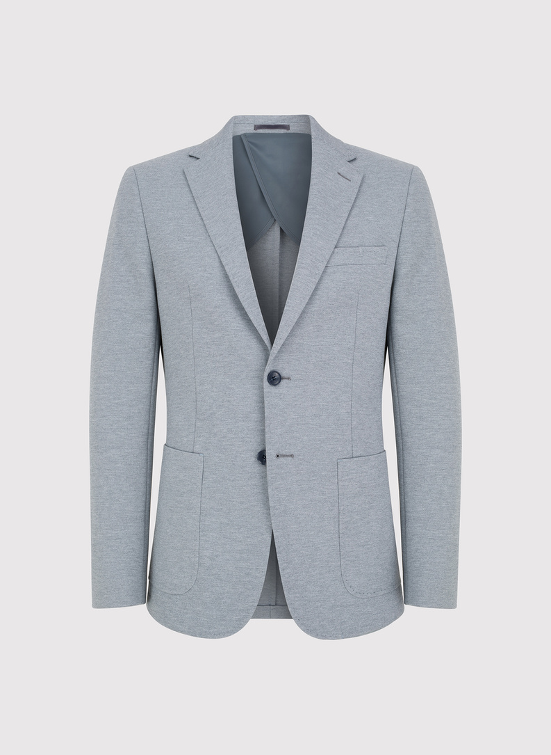 Jasnoszara marynarka z dzianiny