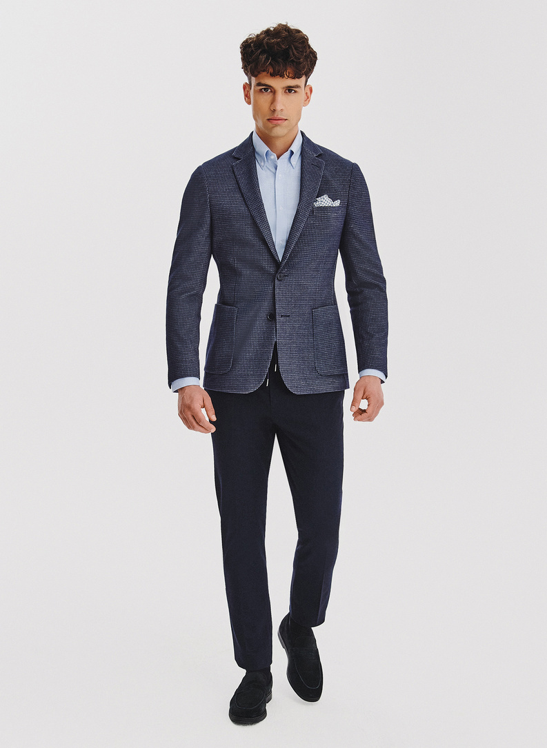 Casualowa marynarka męska w kolorze granatowym