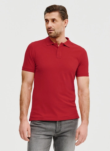 Gładki t-shirt polo w czerwonym kolorze