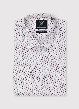 Biała koszula męska w mikrowzór