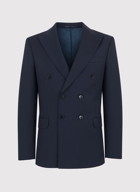 Granatowy garnitur dwurzędowy