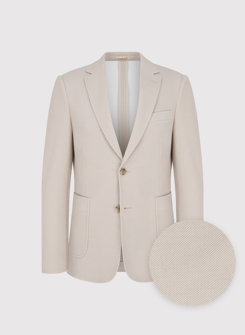 Beżowa marynarka z dzianiny