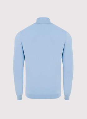 Jasnoniebieski gładki golf męski