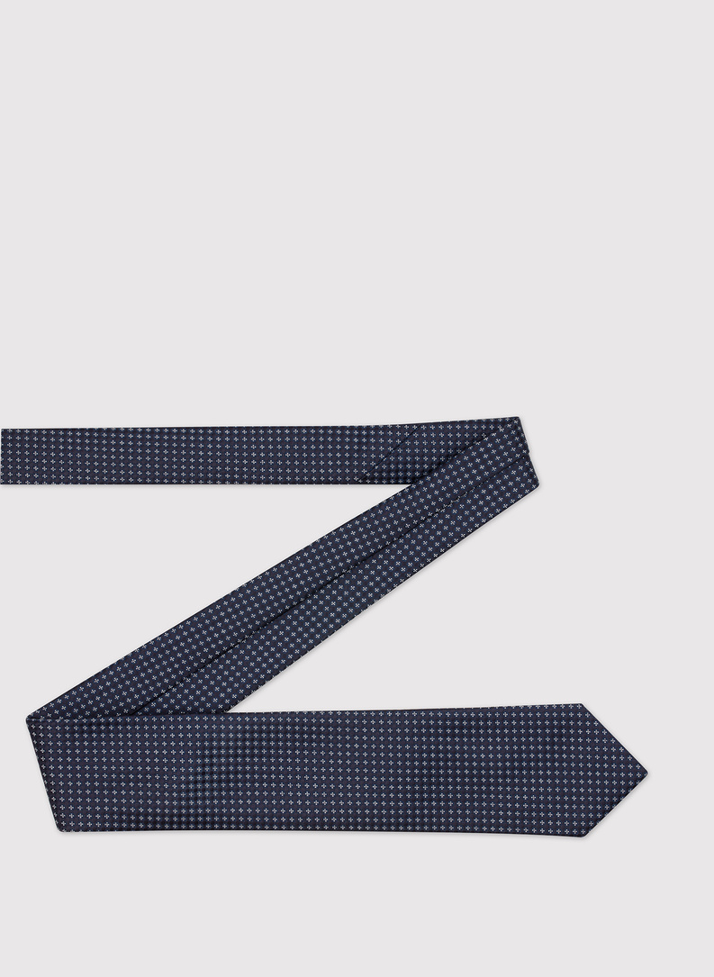 Granatowy krawat męski w drobny wzór