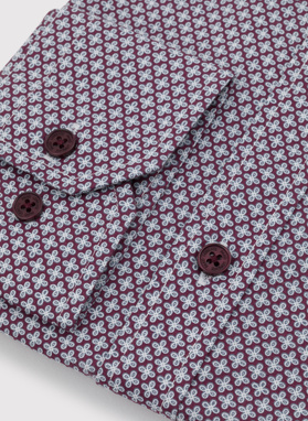 Bordowa wzorzysta koszula męska