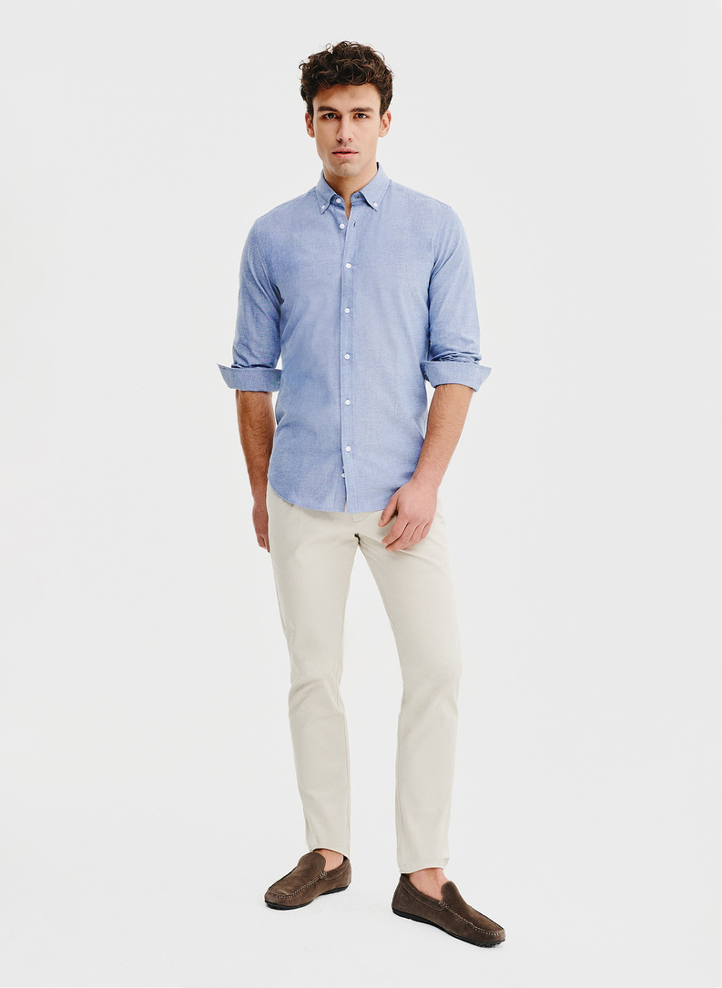 Koszula męska z kołnierzem na guziki