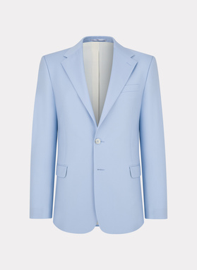 Błękitna wełniana marynarka garniturowa