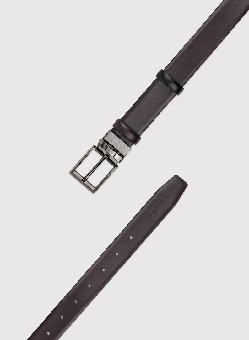 Dwustronny skórzany pasek męski