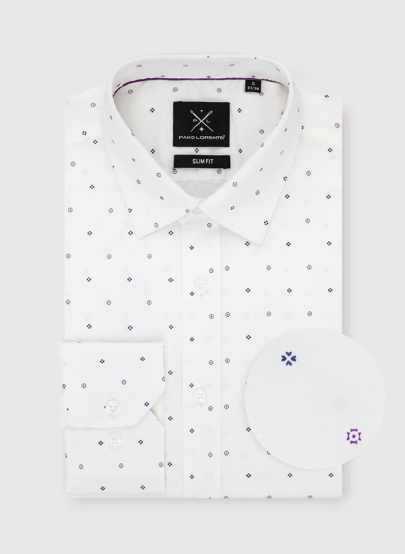 Koszula w kolorze białym w drobny wzór