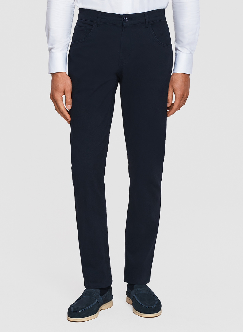 Granatowe spodnie casual 