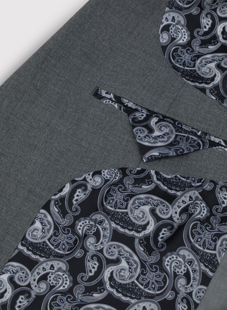 Szara gładka marynarka garniturowa