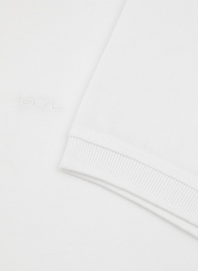 Biały gładki t-shirt polo