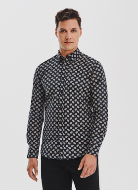 Czarna koszula w kwiaty