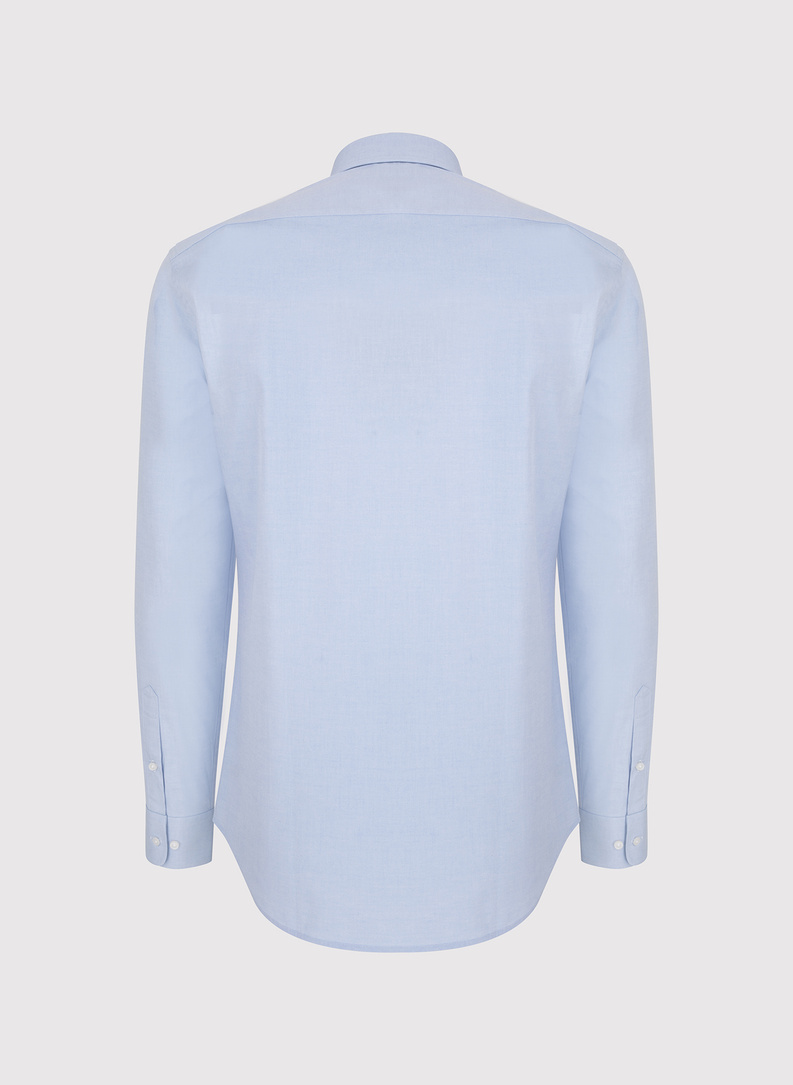 Gładka koszula męska w kolorze niebieskim