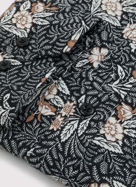 Czarna koszula męska w botaniczny wzór