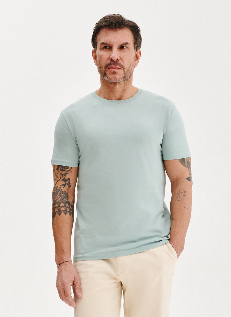 Bawełniany zielony t-shirt