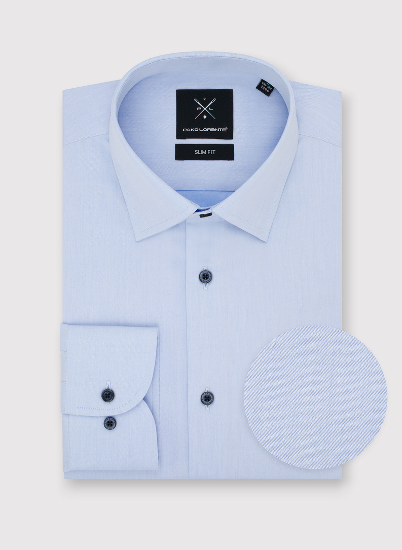 Gładka bawełniana koszula męska długi rękaw