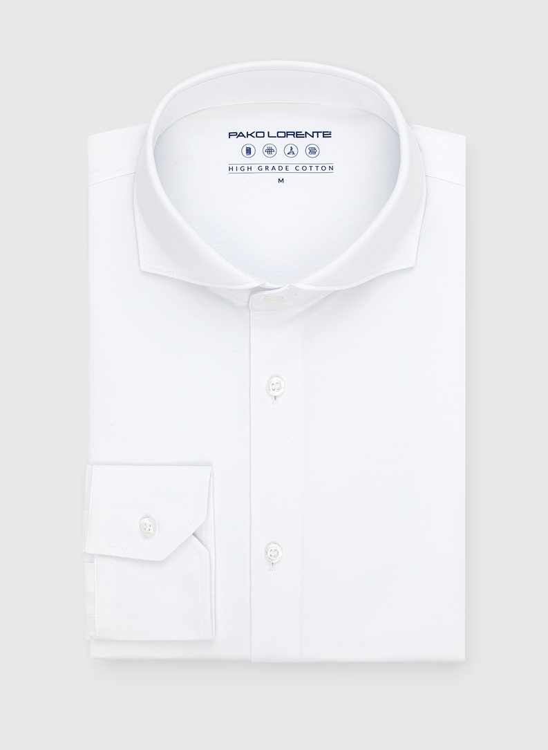Biała koszula męska z długim rękawem