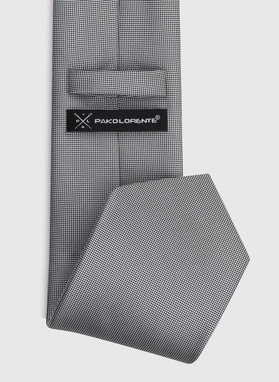 Szary krawat męski w kratkę