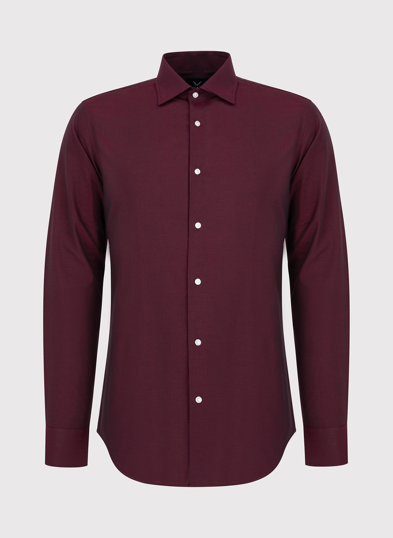 Bawełniana koszula męska w kolorze bordowym