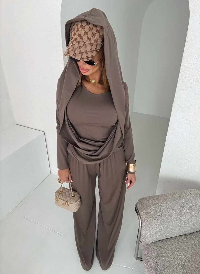 Komplet damski MEDI w kolorze fango