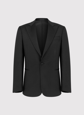 Czarna żakardowa marynarka smokingowa